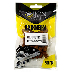 Пеллетс насадочный LION BAITS с резинкой 8мм пакет 50гр Тутти-фрутти