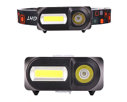 Фонарь налобный КT-KX-1804 (диод, аккумуляторный, USB-выход)