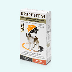 Биоритм для собак крупных пород функциональный витаминно-минеральный комплекс 48тб