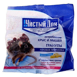 Чистый Дом гранулы от крыс и мышей 125г.запах сыра 03-351