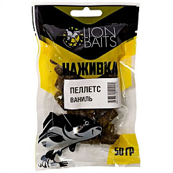 Пеллетс насадочный LION BAITS с резинкой 8мм пакет 50гр Ваниль