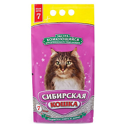 Сибирская Кошка Экстра Комкующийся наполнитель для длинношерстных кошек 7л