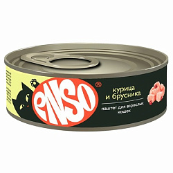 Enso Basic влажный корм для кошек, полнорационный, профилактика МКБ, с курицей и брусникой, паштет 100гр Enso Basic влажный корм для кошек, полнорационный, профилактика МКБ, с курицей и брусникой, паштет 100гр