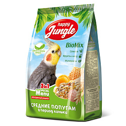 Happy Jungle корм для средних попугаев при линьке 500гр