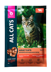 All Cats Adult влажный корм для кошек взрослых говядина соус 85гр
