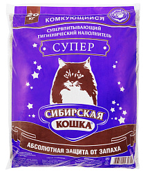 Сибирская Кошка Супер Комкующийся наполнитель 20кг