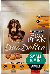 Pro Plan Adult Small & Mini Duo Delice корм сухой для собак взрослых мелких и карликовых пород с говядиной 700гр