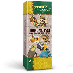 Лакомство для попугаев крупных/средних Triol Original с фруктами и медом 55гр
