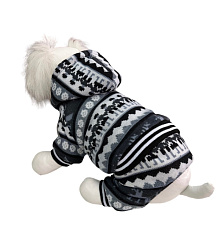 Комбинезон для собак трикотаж "Скандинавия", мех, серый, M