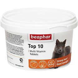 Beaphar Top 10 витамины для кошек с таурином и L-карнитином 180 таблеток