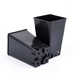 Горшок рассадный квадрат 12*12*20 2л литой твердый ВЫСОКИЙ /Беларусь/