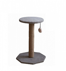 Когтеточка ZooMoDa Столбик с полкой круглая антикоготь для кошек №219