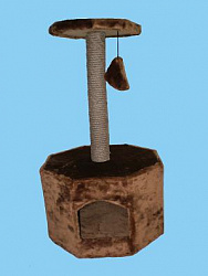 Когтеточка ZooМoDa Дом восьмиугольный  ковролин  №001