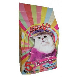 BraVa Мадам Кошкина впитывающий наполнитель для длинношерстных кошек 5л  
