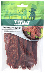 TiTBiT Меню от Шефа лакомство для собак джерки мясные из говядины 70гр