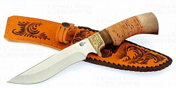 Нож "Галеон", ст.65х13, береста, литьё