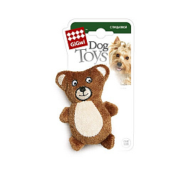 Игрушка для собак GiGwi Мишка с 2-мя пищалками/ткань,пластик 75023