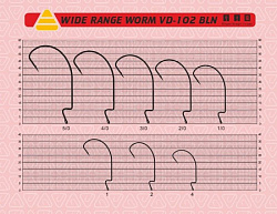 Крючок офсетный Range worm VD-102 №5/0 BLN