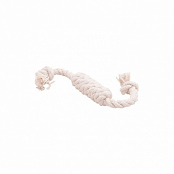Игрушка для собак Dental Knot Сарделька малая канат текстиль белый 27см