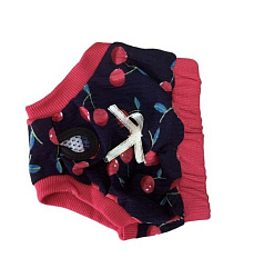 Трусы для собак PetFashion "Вишенка красная" черные размер S