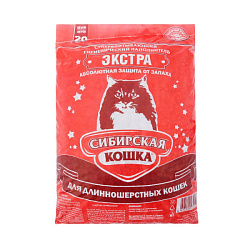 Сибирская Кошка Экстра Впитывающий наполнитель для длинношерстных кошек 20л