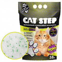 Cat Step Arctic Neon впитывающий силикагелевый наполнитель 3,8л