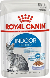 Royal Canin Indoor Sterilised влажный корм для кошек стерилизованных домашних от 1 года до 7 лет в желе 85гр