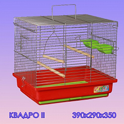 Клетка для птиц  Квадро 2 большой поддон 39*29*35