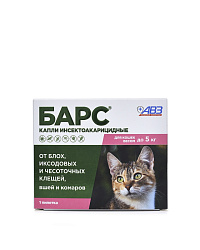 БАРС для кошек капли на холку до 5кг (1 пипетка)