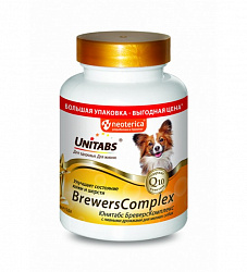 Unitabs BrewersComplex с Q10 для собак мелких пород уход за шерстью и кожей 200 таблеток