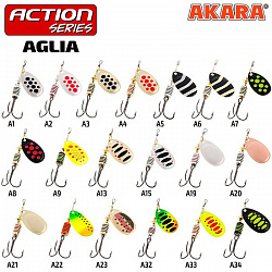 Блесна вращающаяся Akara Action Series Aglia 0  2.5гр 1/11oz A03