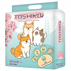 Toshiko Пеленки впитывающие для животных с запахом сакуры 60*40см 10шт