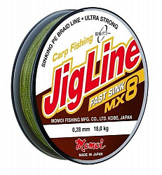 Шнур JigLine Fast Sink 0,20мм 14кг 100м хаки