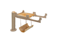 Полка большая с когтеточкой и гамаком, используется во 2-3 уровне 79*10*h68см 87705