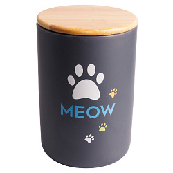 Бокс Mr.Kranch керамический для корма для кошек MEOW 1,9л черный
