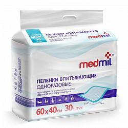 Пеленки впитывающие для животных Медмил Эконом 60*40 30шт
