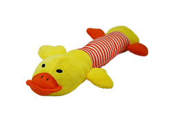 Игрушка для собак №1 Утенок в полоску, с пищалкой, текстиль, 25см Хм1