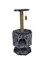 Когтеточка ZooМoDa Дом восьмиугольный с подставкой мех №012