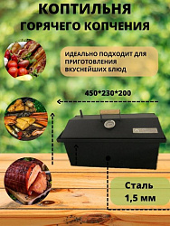 Коптильня двухъярусная 450*200*230 (1.5мм) окрашенная в коробке