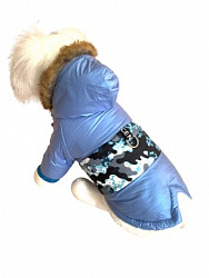 Парка для собак мех Arctic Nice LUX голубой перламутр размер S PetFashion