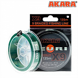 Шнур Akara Teuri X-9 135м Green 0,15мм