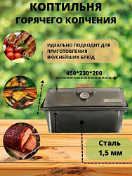 Коптильня двухъярусная 450*200*230 (1.5мм) в коробке