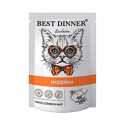 Best Dinner Exclusive влажный корм для кошек Мусс с Индейкой 85г