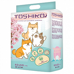 Toshiko Пеленки впитывающие для животных с запахом сакуры 60*60см 30шт