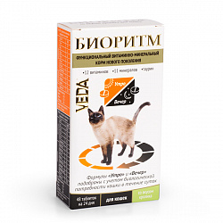 Биоритм для кошек функциональный витаминно-минеральный комплекс с кроликом 48тб