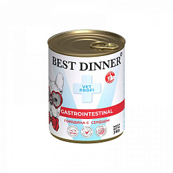 Best Dinner Vet Profi GastroIntestinal диетический влажный корм для собак с чувствительным пищеварением говядина с сердцем 340гр Best Dinner Vet Profi GastroIntestinal диетический влажный корм для собак с чувствительным пищеварением говядина с сердцем 340гр
