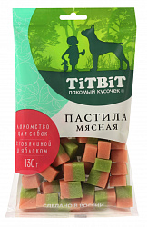 TiTBiT Пастила мясная лакомство для собак с говядиной и яблоком 130гр