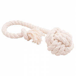 Игрушка для собак Dental Knot Мяч малый канат текстиль белый 33см