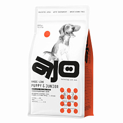 AJO Dog Puppy&Junior корм сухой для щенков и молодых собак средних и крупных пород с индейкой и гречкой 2кг