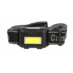 Фонарь Camelion LED5355 налобный черный.,1Вт COB LED, 3 реж, 3XAAA 13748 